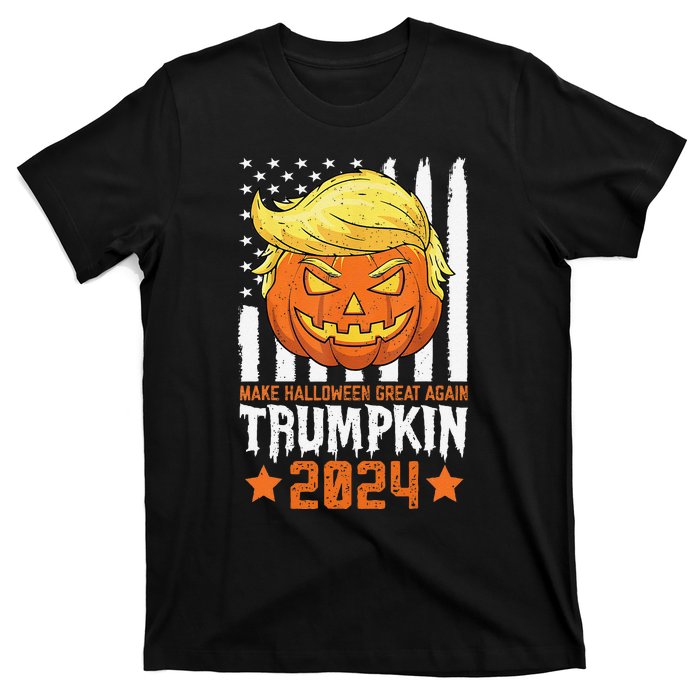 Trumpkin Make Halloween Great Again Flag Pumpkin Trump 2024 T-Shirt