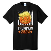 Trumpkin Make Halloween Great Again Flag Pumpkin Trump 2024 Tall T-Shirt