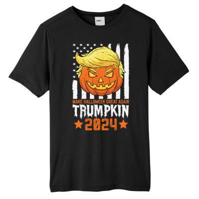 Trumpkin Make Halloween Great Again Flag Pumpkin Trump 2024 Tall Fusion ChromaSoft Performance T-Shirt