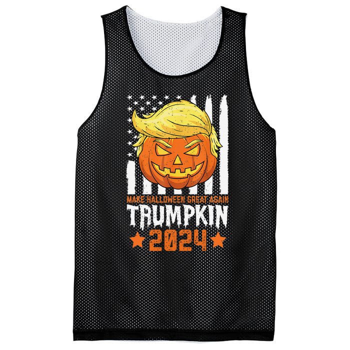 Trumpkin Make Halloween Great Again Flag Pumpkin Trump 2024 Mesh Reversible Basketball Jersey Tank