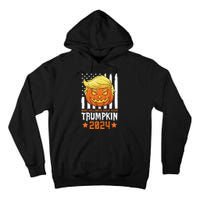 Trumpkin Make Halloween Great Again Flag Pumpkin Trump 2024 Tall Hoodie