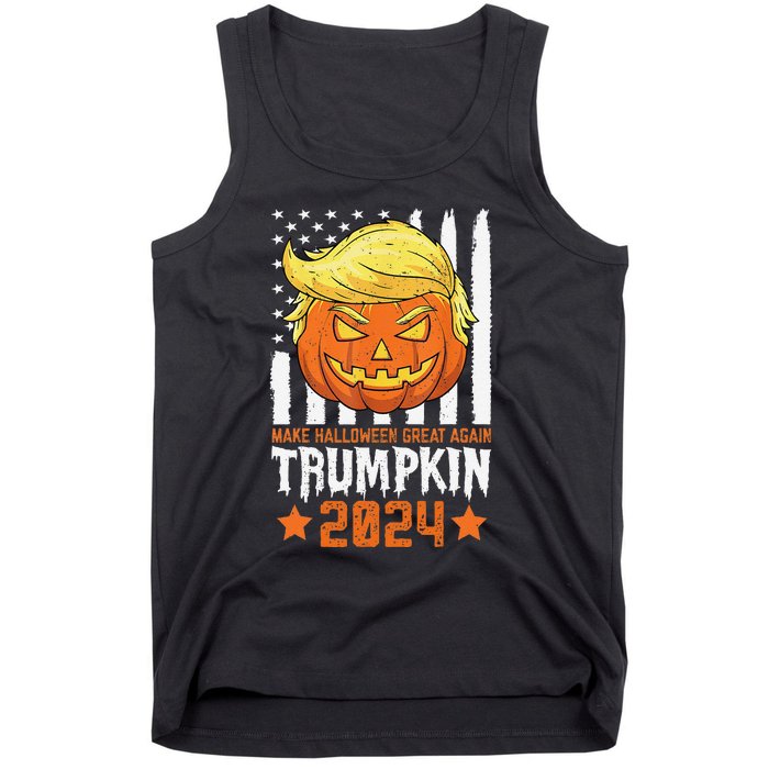 Trumpkin Make Halloween Great Again Flag Pumpkin Trump 2024 Tank Top