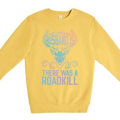 Taxidermy Mount Husband Taxidermy Hunting Trophy Roadkill Gift Premium Crewneck Sweatshirt