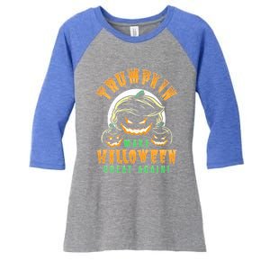 Trumpkin Make Halloween Great Again Funny Trumpkin Funny Gift Women's Tri-Blend 3/4-Sleeve Raglan Shirt