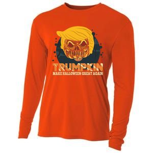 Trumpkin Make Halloween Great Again Funny Usa Trump Pumpkin Cool Gift Cooling Performance Long Sleeve Crew