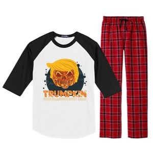 Trumpkin Make Halloween Great Again Funny Usa Trump Pumpkin Cool Gift Raglan Sleeve Pajama Set