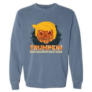 Trumpkin Make Halloween Great Again Funny Usa Trump Pumpkin Cool Gift Garment-Dyed Sweatshirt