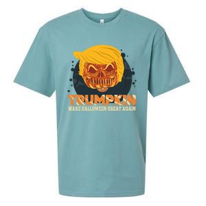 Trumpkin Make Halloween Great Again Funny Usa Trump Pumpkin Cool Gift Sueded Cloud Jersey T-Shirt