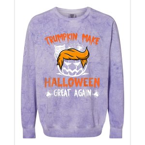 Trumpkin Make Halloween Great Again Funny Trump Support Colorblast Crewneck Sweatshirt