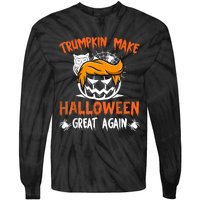 Trumpkin Make Halloween Great Again Funny Trump Support Tie-Dye Long Sleeve Shirt