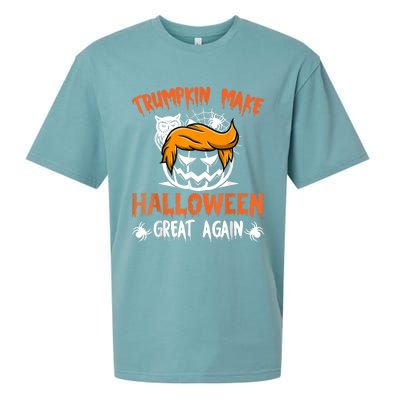 Trumpkin Make Halloween Great Again Funny Trump Support Sueded Cloud Jersey T-Shirt