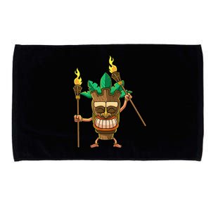 Tiki Man Hawaiian Summer Tropical Luau Party Microfiber Hand Towel