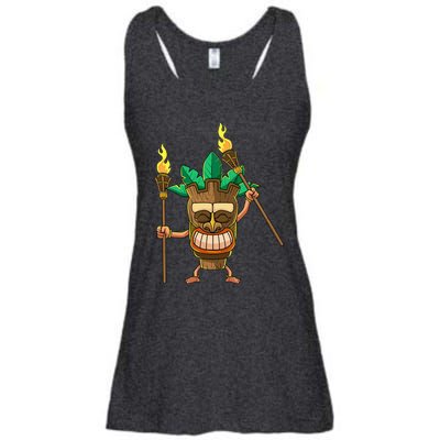 Tiki Man Hawaiian Summer Tropical Luau Party Ladies Essential Flowy Tank