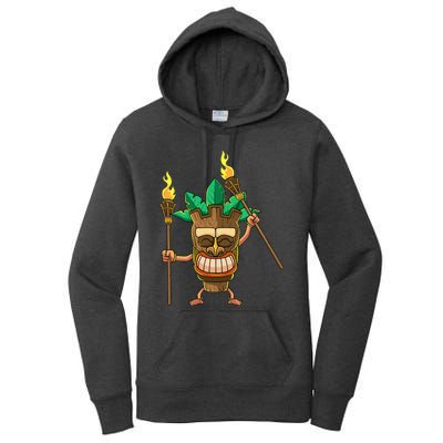 Tiki Man Hawaiian Summer Tropical Luau Party Women's Pullover Hoodie