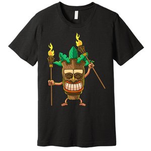 Tiki Man Hawaiian Summer Tropical Luau Party Premium T-Shirt