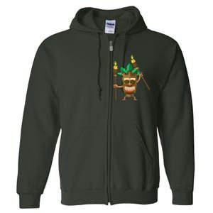 Tiki Man Hawaiian Summer Tropical Luau Party Full Zip Hoodie