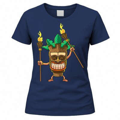 Tiki Man Hawaiian Summer Tropical Luau Party Women's T-Shirt