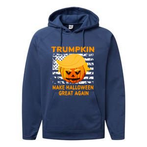 Trumpkin Make Halloween Great Again Gift Performance Fleece Hoodie