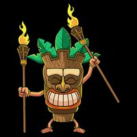Tiki Man Hawaiian Summer Tropical Luau Party City Backpack