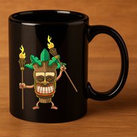 Tiki Man Hawaiian Summer Tropical Luau Party 11oz C Handle Ceramic Mug
