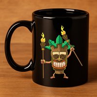 Tiki Man Hawaiian Summer Tropical Luau Party 11oz C Handle Ceramic Mug