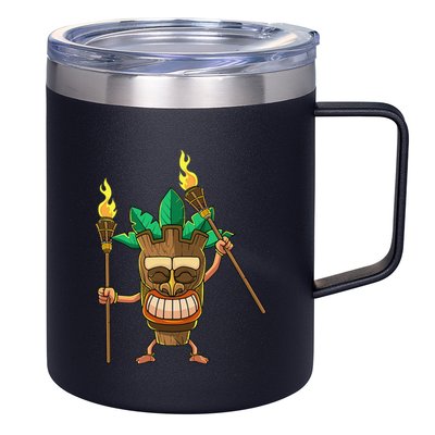 Tiki Man Hawaiian Summer Tropical Luau Party 12oz Stainless Steel Coffee Mug