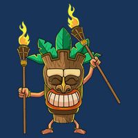 Tiki Man Hawaiian Summer Tropical Luau Party Cooling Performance Crew T-Shirt
