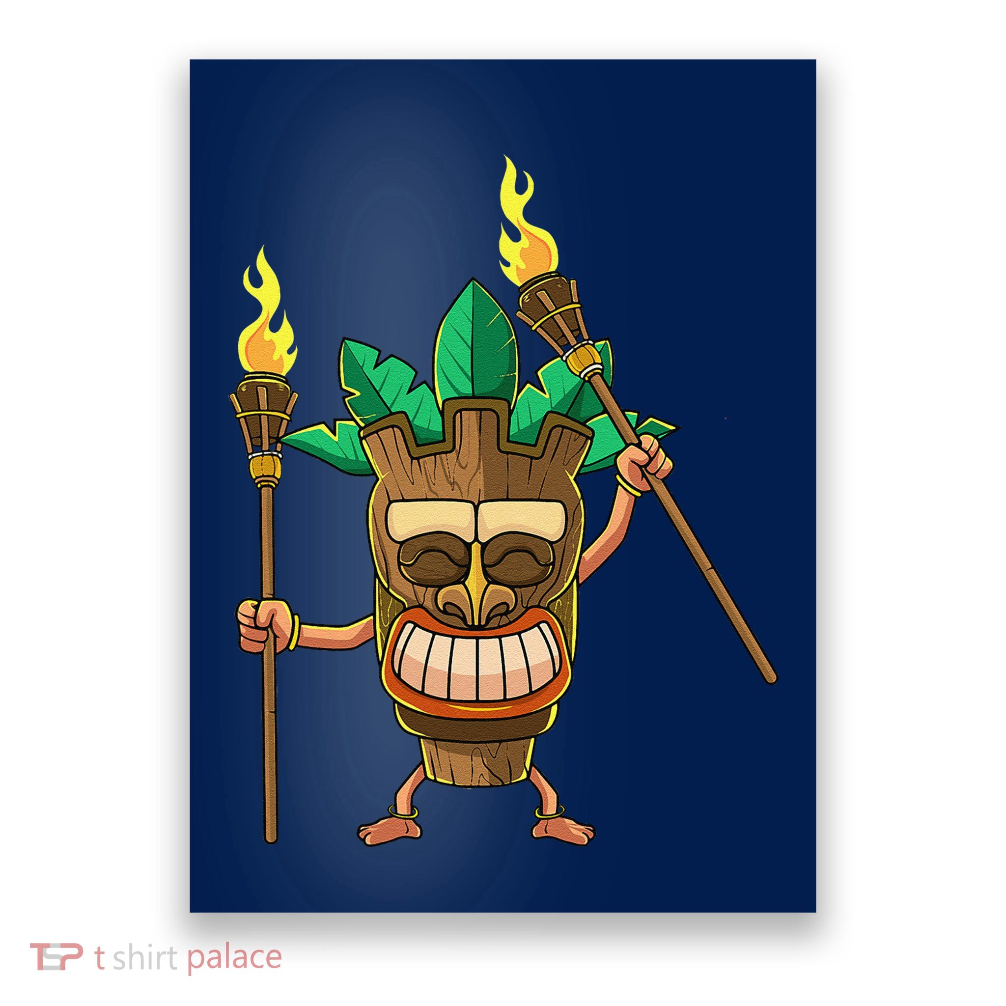 Tiki Man Hawaiian Summer Tropical Luau Party Poster