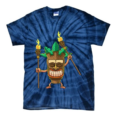 Tiki Man Hawaiian Summer Tropical Luau Party Tie-Dye T-Shirt