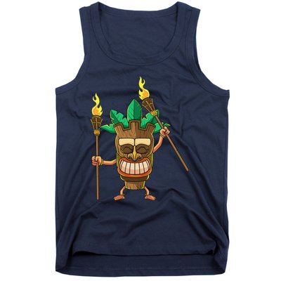 Tiki Man Hawaiian Summer Tropical Luau Party Tank Top