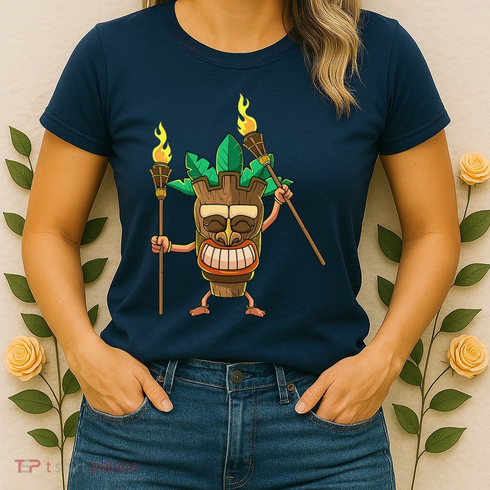 Tiki Man Hawaiian Summer Tropical Luau Party Womens T-Shirt