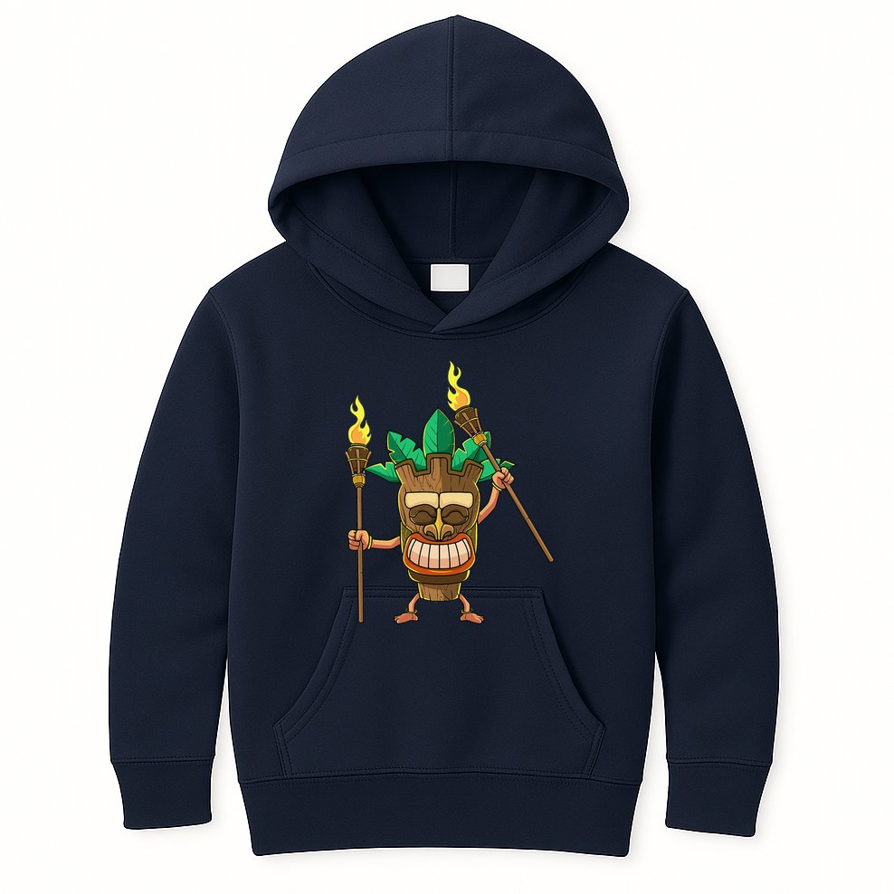Tiki Man Hawaiian Summer Tropical Luau Party Kids Hoodie