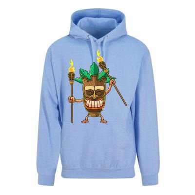 Tiki Man Hawaiian Summer Tropical Luau Party Unisex Surf Hoodie