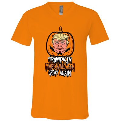 Trumpkin Make Halloween Great Again V-Neck T-Shirt