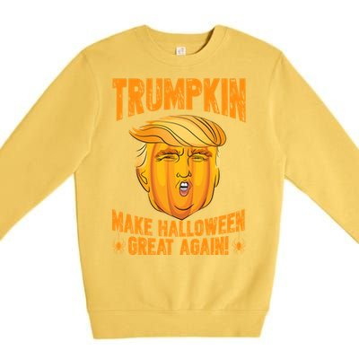 Trumpkin Make Halloween Great Again Halloween Trump Cute Gift Premium Crewneck Sweatshirt