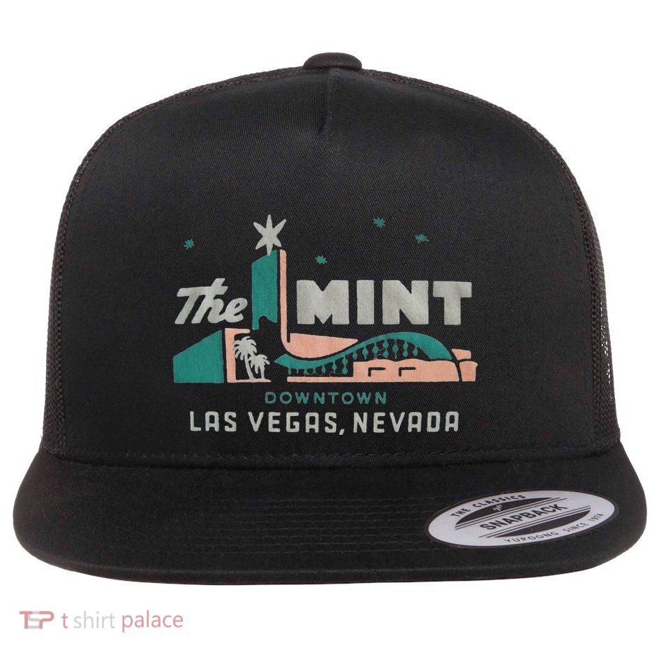 The Mint Hotel Casino Vintage Sign Retro Downtown Las Vegas Flatbill Hat
