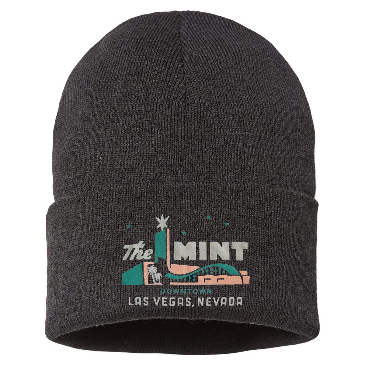The Mint Hotel Casino Vintage Sign Retro Downtown Las Vegas Sustainable Knit Beanie