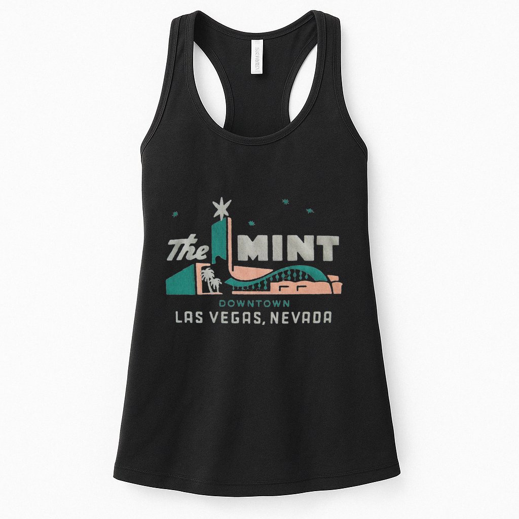 The Mint Hotel Casino Vintage Sign Retro Downtown Las Vegas Womens Tank Top