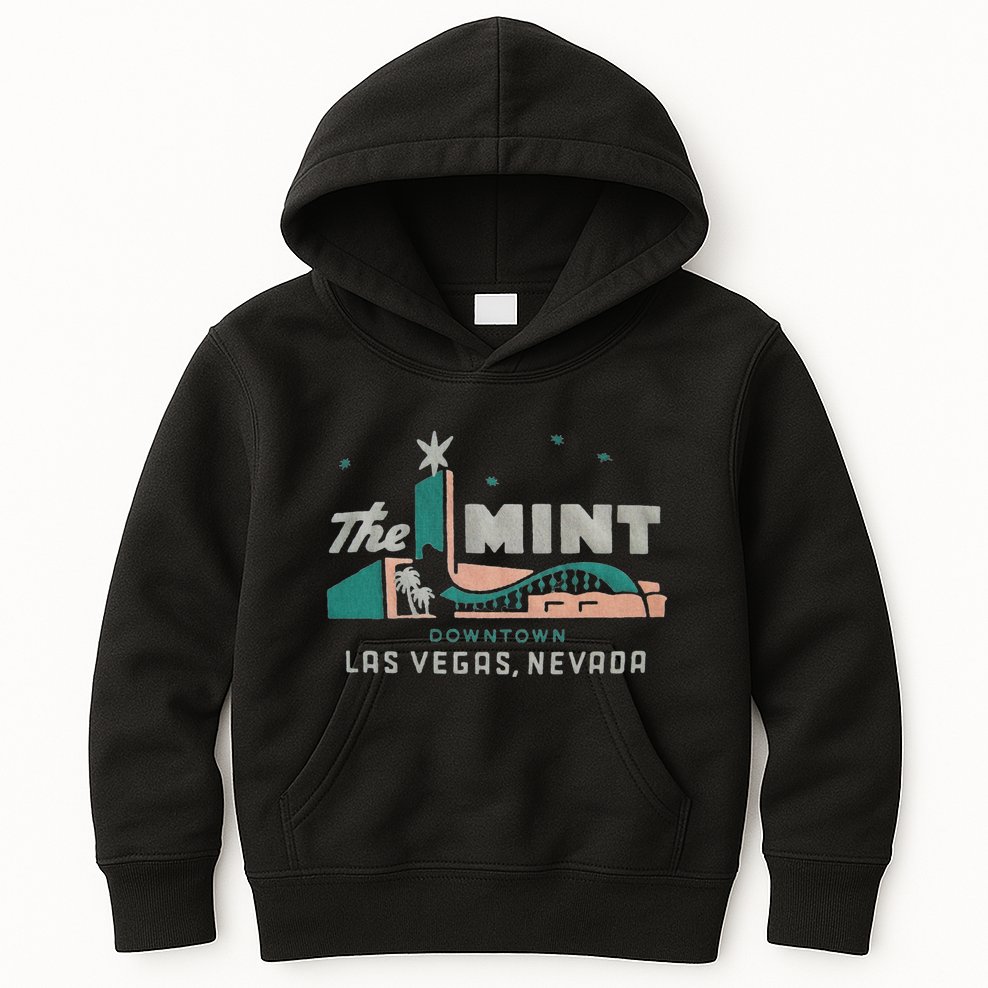 The Mint Hotel Casino Vintage Sign Retro Downtown Las Vegas Kids Hoodie