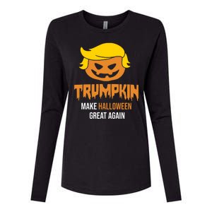 Trumpkin Make Halloween Great Again Funny Pro Trump Womens Cotton Relaxed Long Sleeve T-Shirt