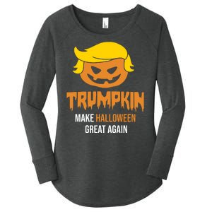 Trumpkin Make Halloween Great Again Funny Pro Trump Women's Perfect Tri Tunic Long Sleeve Shirt