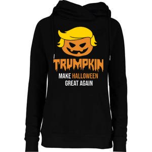 Trumpkin Make Halloween Great Again Funny Pro Trump Womens Funnel Neck Pullover Hood