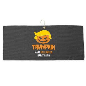 Trumpkin Make Halloween Great Again Funny Pro Trump Large Microfiber Waffle Golf Towel