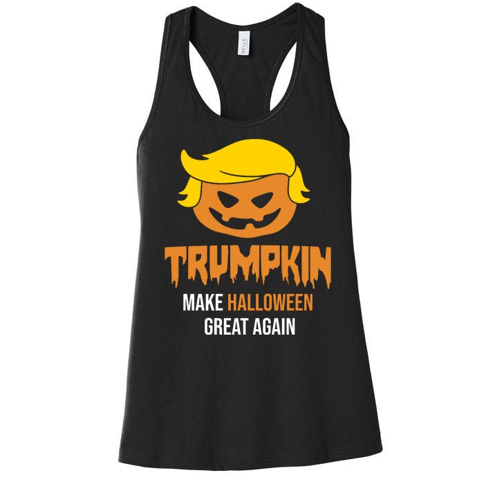 Trumpkin Make Halloween Great Again Funny Pro Trump Women's Racerback Tank