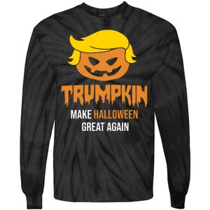 Trumpkin Make Halloween Great Again Funny Pro Trump Tie-Dye Long Sleeve Shirt