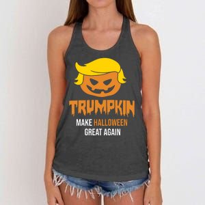 Trumpkin Make Halloween Great Again Funny Pro Trump Women's Knotted Racerback Tank