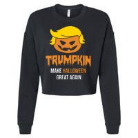 Trumpkin Make Halloween Great Again Funny Pro Trump Cropped Pullover Crew