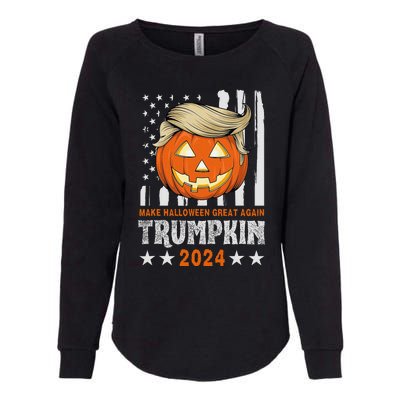 Trumpkin Make Halloween Great Again Flag Pumpkin Trump 2024 Womens California Wash Sweatshirt