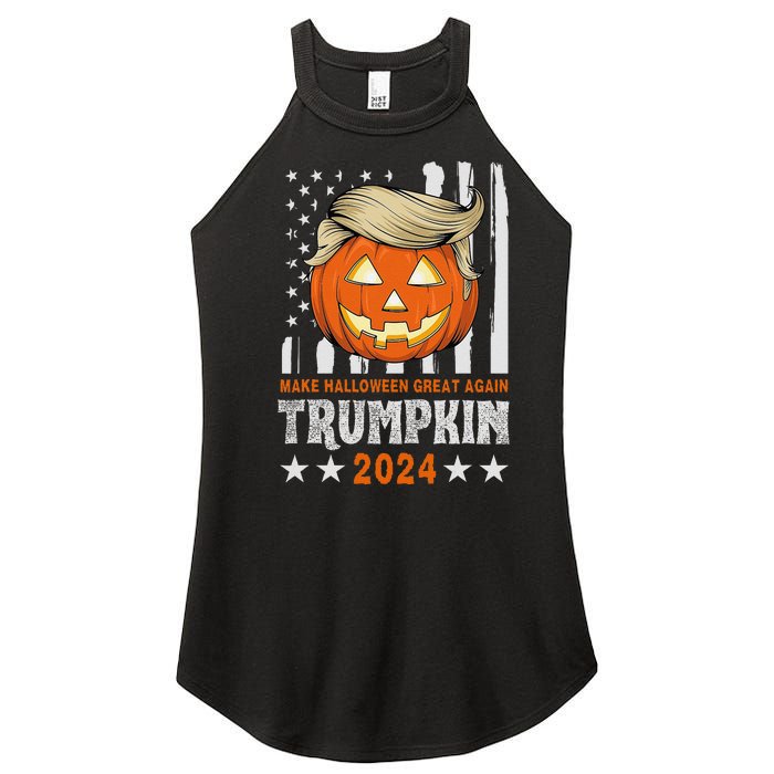 Trumpkin Make Halloween Great Again Flag Pumpkin Trump 2024 Women's Perfect Tri Rocker Tank