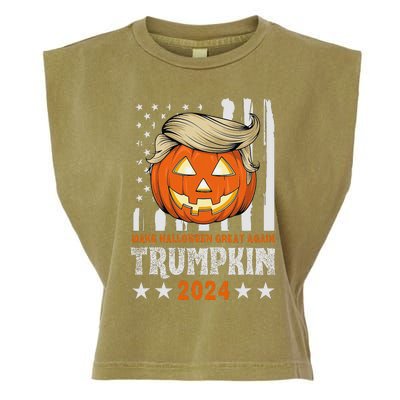 Trumpkin Make Halloween Great Again Flag Pumpkin Trump 2024 Garment-Dyed Women's Muscle Tee